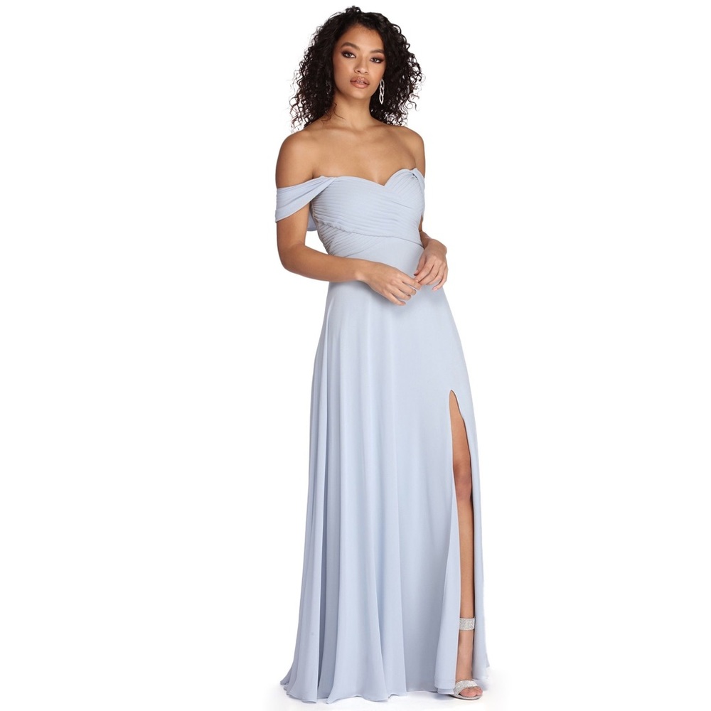 COPY - WINDSOR ANGELINE OFF THE SHOULDER CHIFFON DRESS